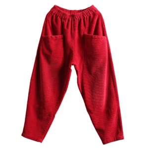 Fall Winter Womens Corduroy Harem Pants Elastic Waist Loose Fit Casual Trousers - Picture 1 of 15