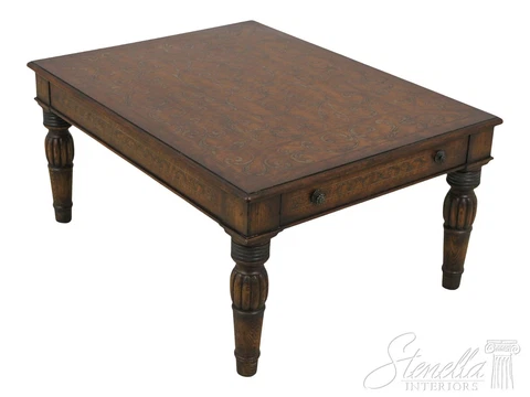 58968EC: THEODORE ALEXANDER Attributed Incised Detail Coffee Table Cover