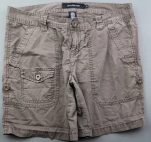 Women's Calvin Klein Roll Up Cargo Utility Shorts Brown Cotton Size 10 (33x7) - Picture 1 of 6