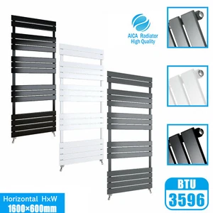 Designer Flat Panel Heated Bathroom Towel Rail Radiator White Black Anthracite - Picture 1 of 68