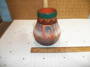 Vintage Navajo Dine' indianische Keramikvase signiert J. Victor - Bild 1 von 5