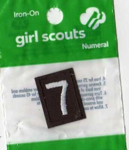 ~#7 Seven~Brownie Brown Girl Scouts Troop Number Numeral Badge Patch~NEW - Picture 1 of 1