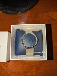 Unisex Mens Womens Lacoste Moon Blue Dial Watch 2010900 SS Mesh Strap - Picture 1 of 3