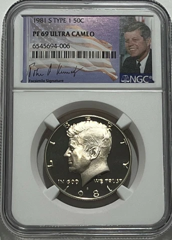 1981 S TYPE 1 NGC PF69 ULTRA CAMEO PROOF KENNEDY HALF DOLLAR 50C SIGNATURE LB Cover