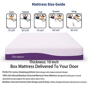 10" 12" 14" Full Queen King Size - Gel Memory Foam Hybrid Mattress Medium Firm - Picture 1 of 11