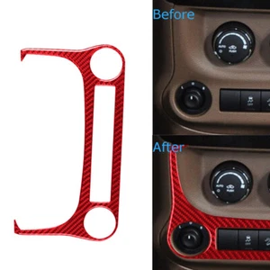 Cubierta de panel de control de potencia de fibra de carbono roja para Jeep Wrangler JK 2011-2017 - Imagen 1 de 13