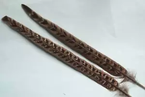 2x Plumes queue FAISANE 25-30cm montage mouche nymphe pheasant feather fly tying - Photo 1/1