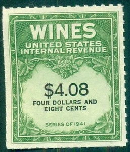 US #RE201, $4.08 Wine Revenue, no gum as issued, VF, Scott $50.00 - Picture 1 of 1