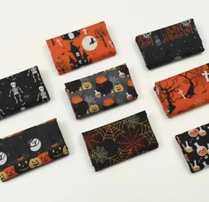 Square Cotton 8 PCS 100% Cotton Craft Halloween Fabric - Picture 1 of 7