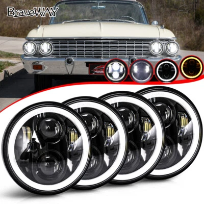 4 faros LED redondos de 5,75" 5-3/4 pulgadas actualización para Ford Galaxie 500 1962-1974 Foto 1 de 4