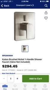 Speakman Kubos Duscharmatur Verkleidung & Umsteller Nickel gebürstet CPT-24400-BN - Bild 1 von 3