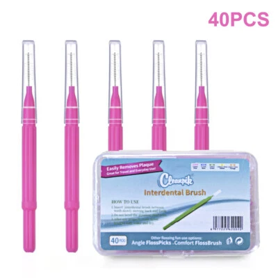 40Pcs Interdental Brushes Efficient Oral Cleaning Disposable Mini Eyebrow Brush - Image 1 of 4