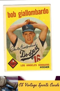 1959 Topps #321 Bob Giallombardo - Imagen 1 de 2