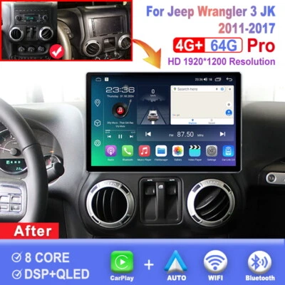 13.1 inch For Jeep Wrangler 3 JK 2011-2017 Car Radio Carplay Android Multimedia - Image 1 of 4