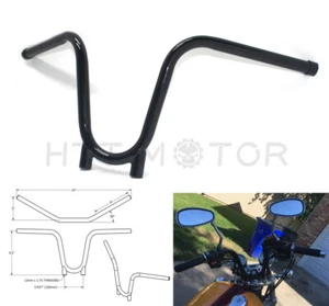 HongK Black 7/8" XS650 Bootlegger Ape Handlebars Chopper Bobber Yamaha Tx650 - Picture 1 of 7