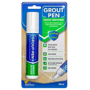 Grout Pen White Tile Paint Marker: Waterproof Tile Grout Colorant Pen - Wide Tip - Picture 1 of 9