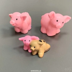 Lot 3x Fisher Price Little People Farm Barn Animal Pink Pig Baby Mama Piglet Toy - Picture 1 of 5