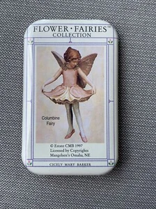 1997 Flower Fairies Columbine Fairy 2,5" Pinback Button Cicely Mary Barker - Bild 1 von 3