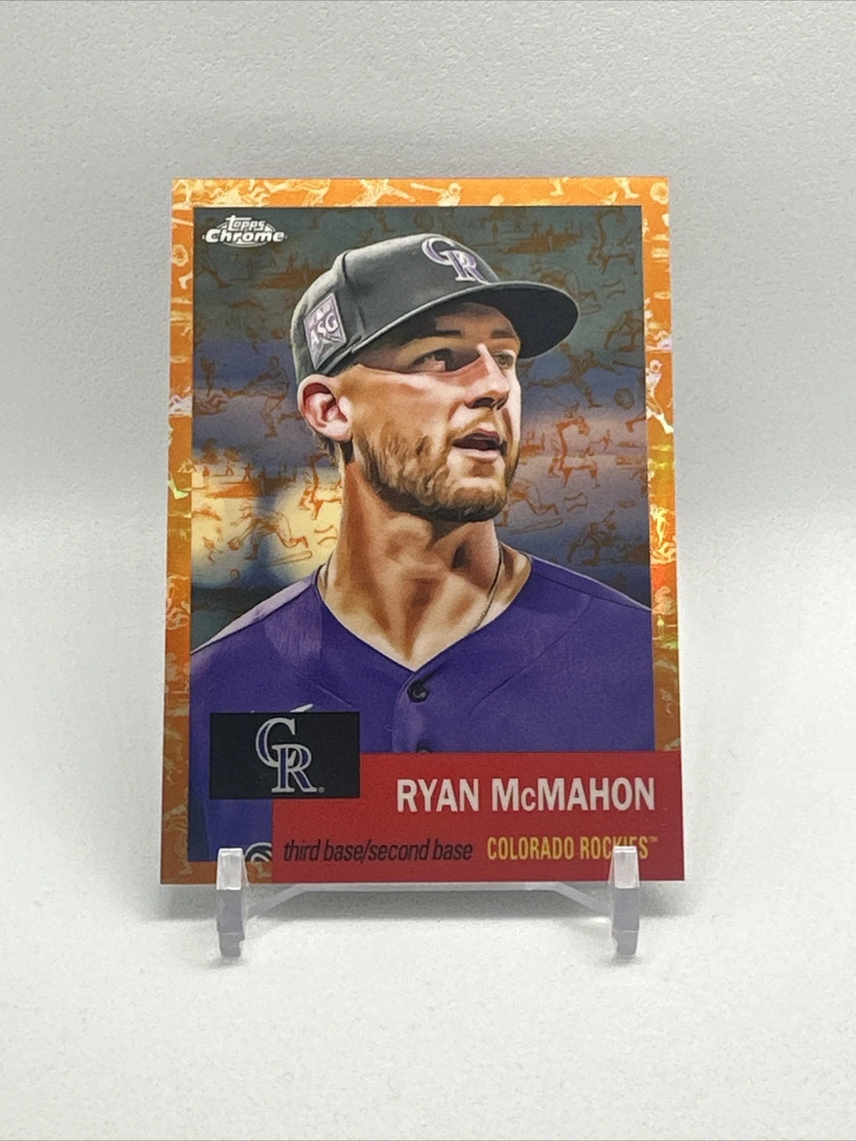 2022 Topps Chrome Platinum Anniversary Ryan McMahon /25 Orange Toile Refractor
