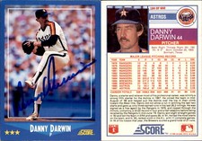 Danny Darwin Signed 1988 Score #184 Card Houston Astros Auto