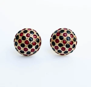 Vintage Swank Cufflinks Golden Dome w Enameled Accents Retro Hipster MC Wedding - Picture 1 of 4