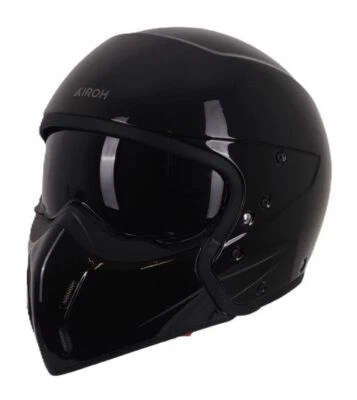 Airoh J110 Convertible ECE22.06 Motorcycle Motorbike Helmet Black Glitter Gloss - Image 1 of 4