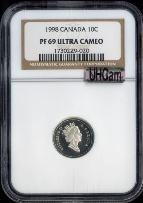 1998 Canada 10 Cents 10C NGC PF69 Ultra Cameo - Quality - Image 1 of 2