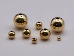 14K Gold Filled Round Spacer Beads Double Hole | Jewellery Making 2mm-8mm | Pack - Picture 1 of 8