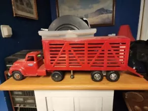Oldtimer Tonka 50er Jahre Viehsattelzug und Anhänger - schön - Bild 1 von 21