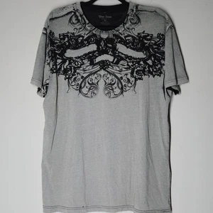 Pop Icon Y2K Wings Skull T Shirt Grunge Goth Cyber Skater Men's XL Gray - Picture 1 of 6