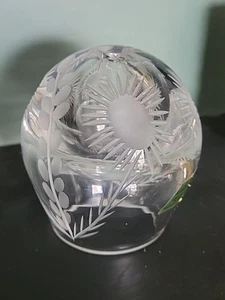 Vintage Hand Made Crystal Oil Lamp B Koscianski - Sunflower Design - Picture 1 of 6