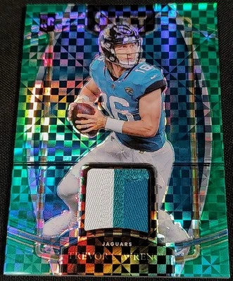 RC JSY PATCH /5 TREVOR LAWRENCE "Rookie Swatches" 🚨SSP GREEN PRIZM ✨2021 Select - Image 1 of 4