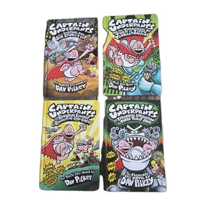Hardcover Captain Underpants Book Dav Pilkey Lot Of 4 Books Novels 9-12 Reading - Bild 1 von 6
