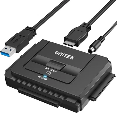 Unitek USB 3.0 IDE & SATA External HDD Adapter w/ 12V Power & Backup - Image 1 of 4