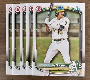 2025 Bowman (5) Paper Base card Lot #BP-102 Nate Nankil Athletics - Bild 1 von 1