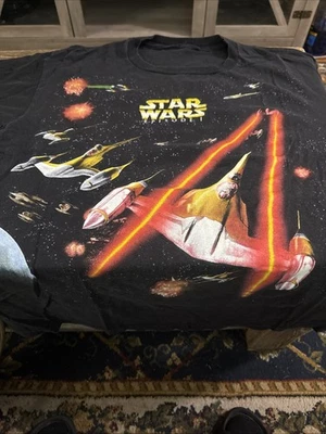 Camiseta Star Wars Episodio 1 Delantera y Trasera Full Space Battle XL.  Vintage.  Foto 1 de 3