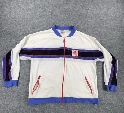 Mecca Jacket Mens 4XL White Blue Red 13 Full Zip Track Athletic Streetwear - Image 1 of 4