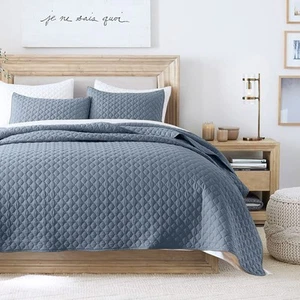 Steppdecke King Size Dusty Blue, leichte Steppdecke für den Sommer ultraweiche Mikrofaser... - Bild 1 von 7