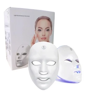 LED Face Mask Light Therapy, Red Light Therapy Mask for Face, 7 Colors LED Fa... - Picture 1 of 7