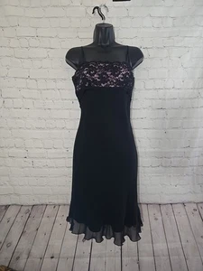 Vtg Y2k Express Silk Slip Babydoll Dress SZ 4 Lace Whimsygoth Fairy Grunge - Picture 1 of 10