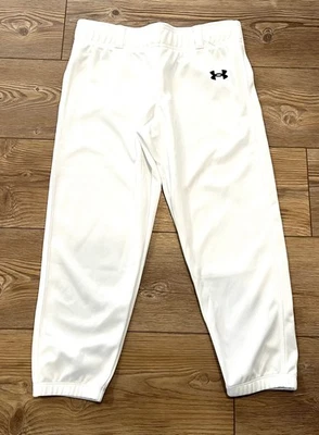 Under Armour Girl's Size Youth Large Cropped Softball Pants White NWOT - Image 1 of 4