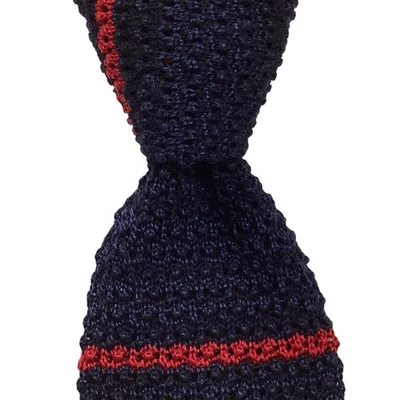 Gravata masculina de seda/lã BROOKS BROTHERS ponta quadrada ITÁLIA LISTRADA azul/vermelho em excelente estado usado - Imagem 1 de 3