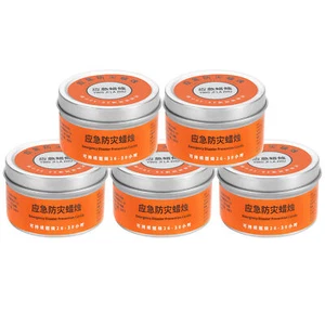 Survival Candle Tin Set of 5 Emergency Candles 26-30 Hours Burn Outdoor Camping - Picture 1 of 10