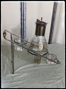 Gailstyn MCM Mid Century Modern Coffee Carafe Warmer Stand Sugar Cream - Picture 1 of 9
