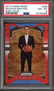 2019 Panini Prizm #298 Deividas Sirvydis RC PSA 8 Ruby Wave Rookie Card - Imagen 1 de 2