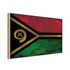 Holzschild Holzbild 30x40 cm Vanuatu Fahne Flagge Geschenk Deko