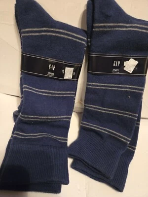 2 Pairs Both Alike  New With Tags "Gap" Socks Mens Dress Sizes 6-12 Blue With... - Image 1 of 3