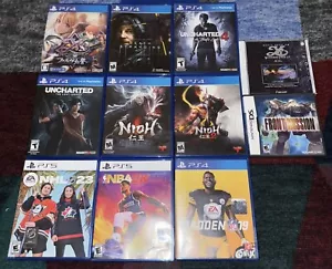 10 Video Game lot PlayStation 4 PS5 Nintendo DS Nioh Uncharted Front Mission Ys - Picture 1 of 2