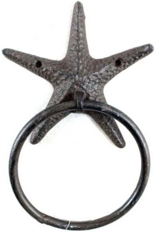 Suporte de toalha Hampton náutico ferro fundido estrela do mar, 8,5 polegadas - Imagem 1 de 1