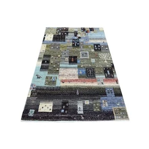 3'10"x6' Taupe Afghan Kashkuli Gabbeh Hand Knotted Hand Spun Wool Rug R71257 - Picture 1 of 6